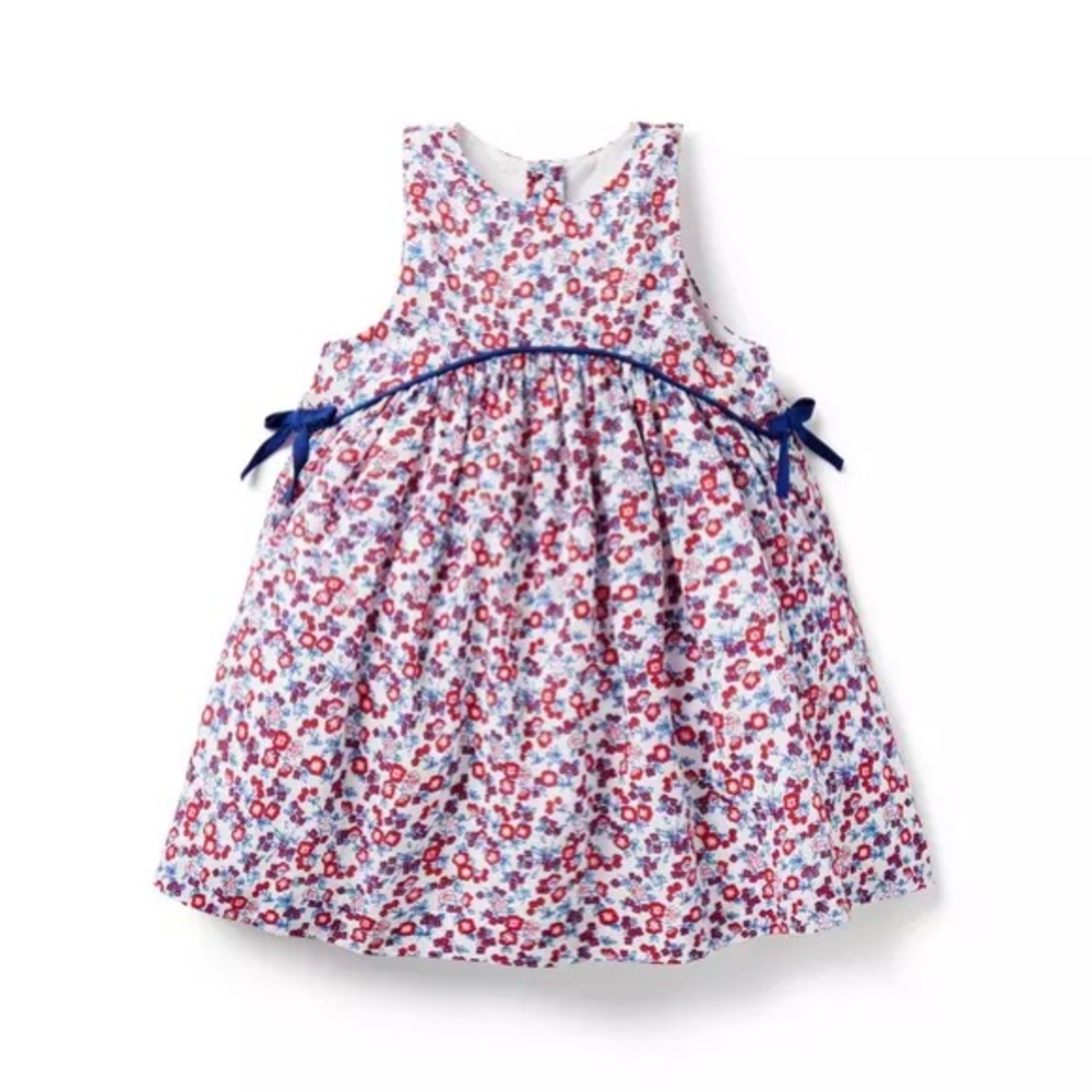 Janie and Jack Floral Print Kids Dress with Bloomers